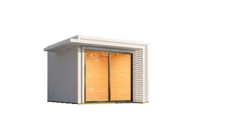 Weka Design Gartenhaus Pure Garden Amberley mit Aluminium-Schiebetür - 28 mm