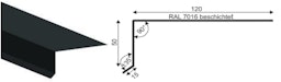 Randprofil für Flachdach-Gartenhäuser anthrazit (1 Stück)Zubehörbild