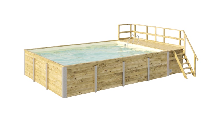 Weka Massivholzpool 595 Gr. 2 - 45 mm - 636 x 400 cm