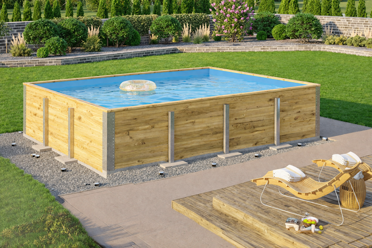 Weka Massivholzpool Siargao Gr. 2 - 45 mm - 416 x 540 cm