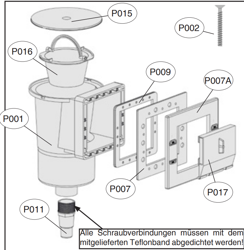 Weka Ersatz-Miniskimmer-Set  für Pools 590.01.P001