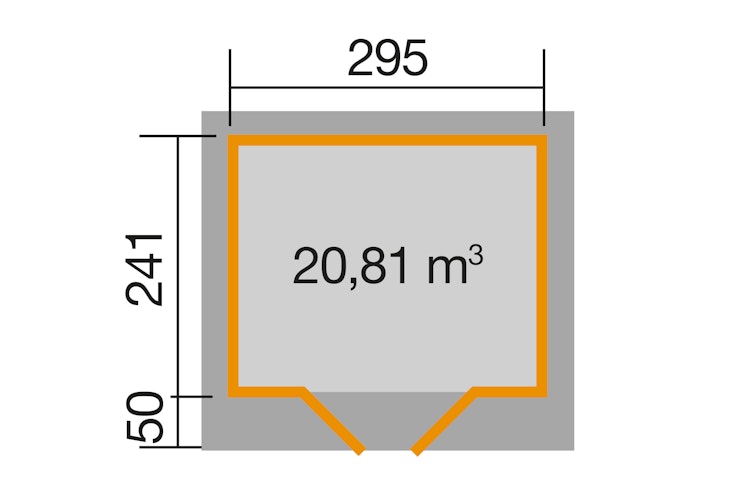 Weka 28 mm Designhaus 126+ mit extra hoher Tür - 28 mm
