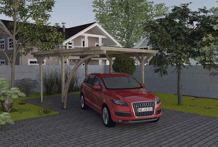 Weka Einzelcarport 606 A mit Rundbogen