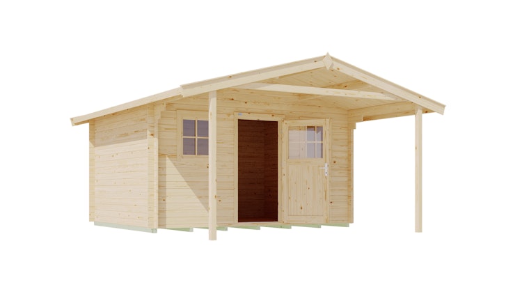 Weka 28 mm Gartenhaus 110 A mit Vordach (200 cm)