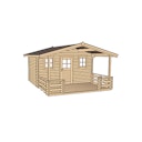 Vorschaubild Weka 28 mm Gartenhaus 110 B mit Vordach + Terrasse (200 cm)