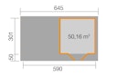 Vorschaubild Weka Designhaus 126 B+  inkl. 300 cm Anbau und extra hoher Tür - 28 mm