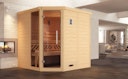 Vorschaubild Weka Premium Massivholz-Elementsauna Kemi Eck 1 mit Glastür/Fenster inkl. Komfortpaket - 45 mm