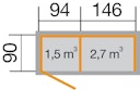 Vorschaubild Weka Brennholzlager 663 mit Geräteraum - 16 mm