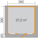 Vorschaubild Weka 45 mm Weekendhaus 138 mit Vordach (60 cm)