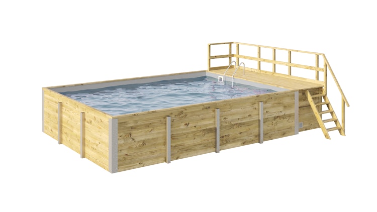 Weka Massivholzpool 595 Gr. 2 - 45 mm - 636 x 400 cm