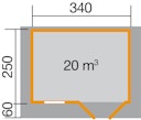 Vorschaubild Weka Gartenhaus 109 mit Vordach (60 cm)