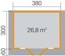 Vorschaubild Weka 45 mm Weekendhaus 137 mit Vordach (60 cm)
