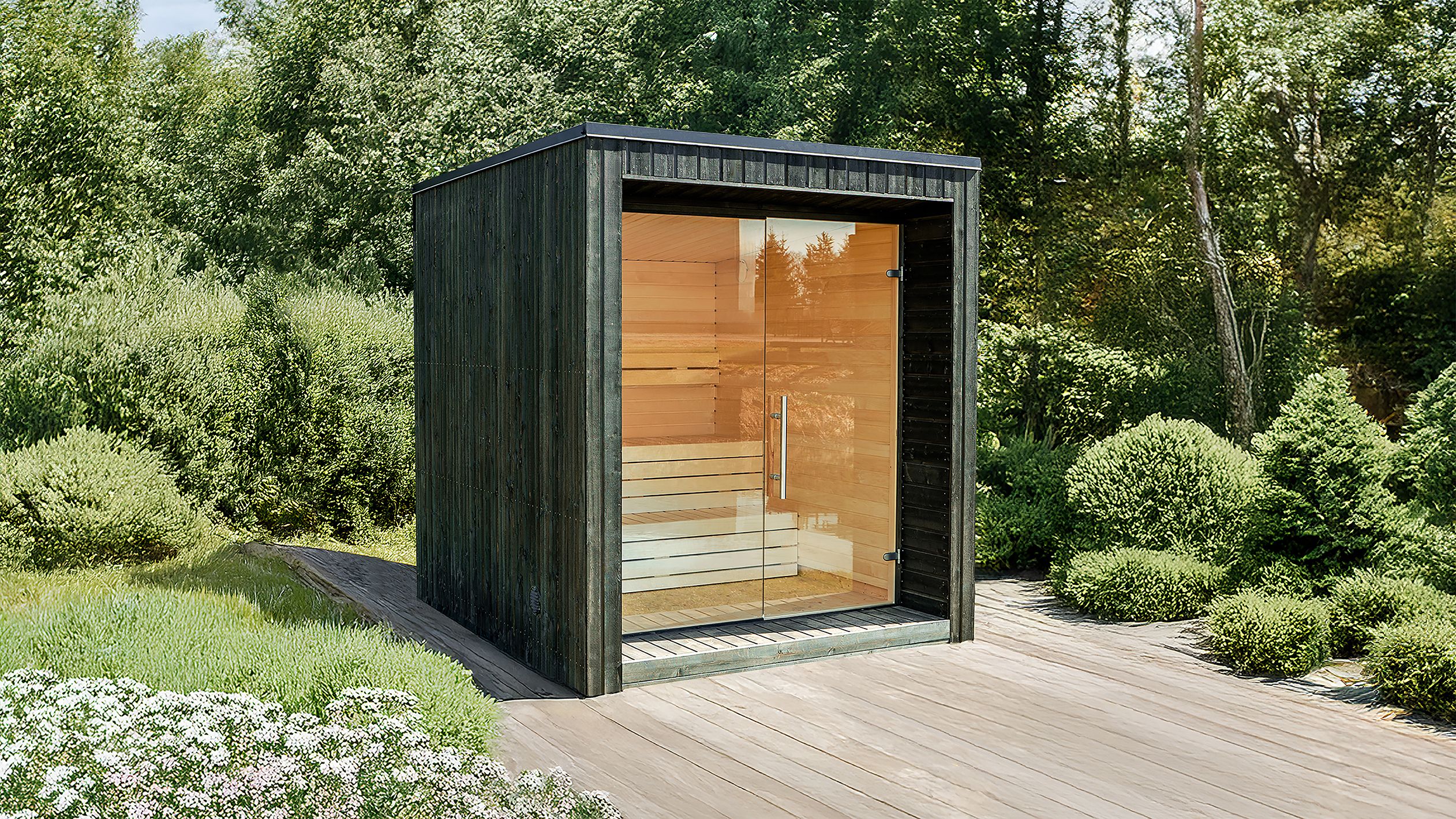 Weka Design Saunahaus Luua Cube - 175 mm (Lieferung vormontiert)