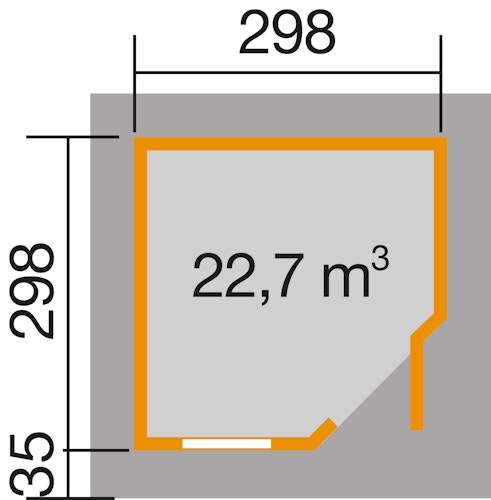 Weka Designhaus 213+ mit extra hoher Tür - 28 mm