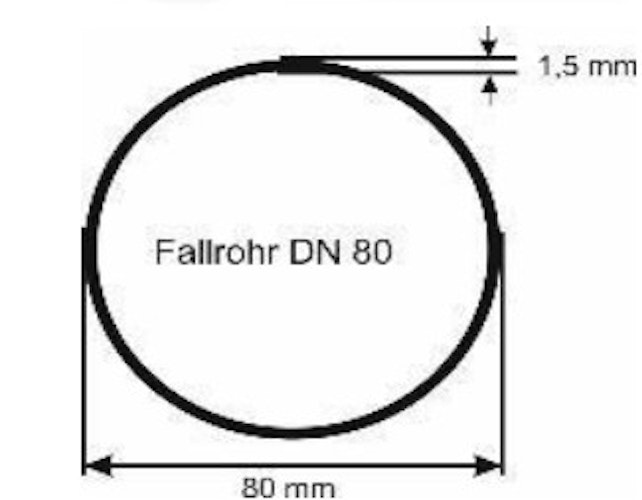 Reduzierstück DN 80/75mm, dunkelgrau