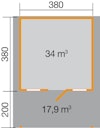 Vorschaubild Weka 45 mm Gartenhaus 135 A mit Vordach (200 cm)