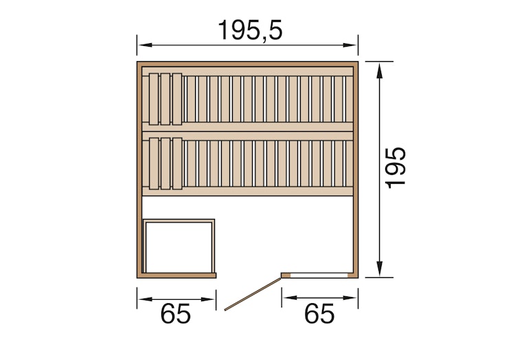 Weka Premium Massivholzsauna Bergen 2 - 45 mm