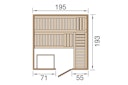 Weka Premium Massivholz-Elementsauna Kemi 4 mit Glastür - 45 mm