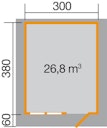 Vorschaubild Weka 45 mm Gartenhaus 139 A mit Vordach (60 cm)