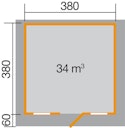 Vorschaubild Weka 28 mm Gartenhaus 110 mit Vordach (60 cm)