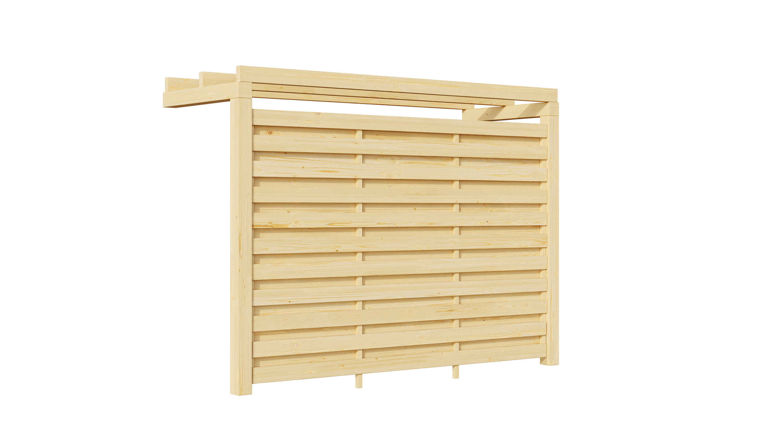 Weka Carport Rückwand für Einzel- und Doppelcarport mit Dachbegrünung - naturbelassen