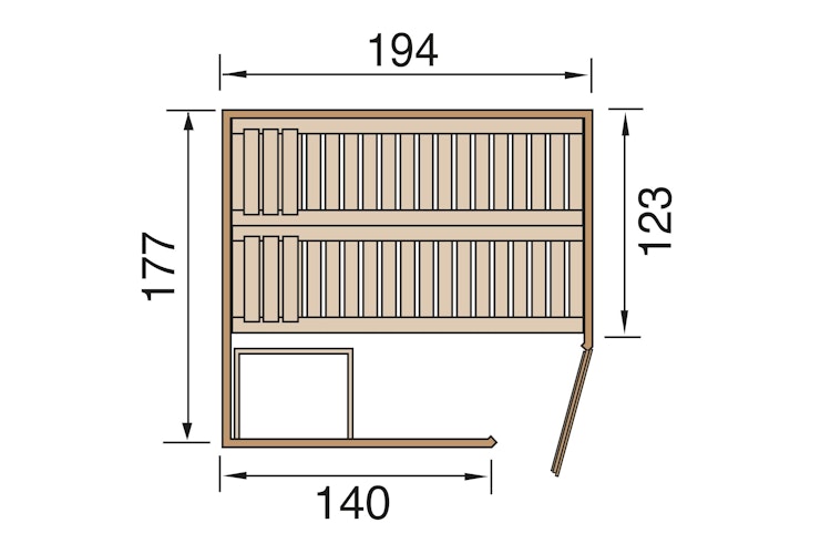 Weka Elementsauna Varberg 2 mit Eckeinstieg - 68 mm