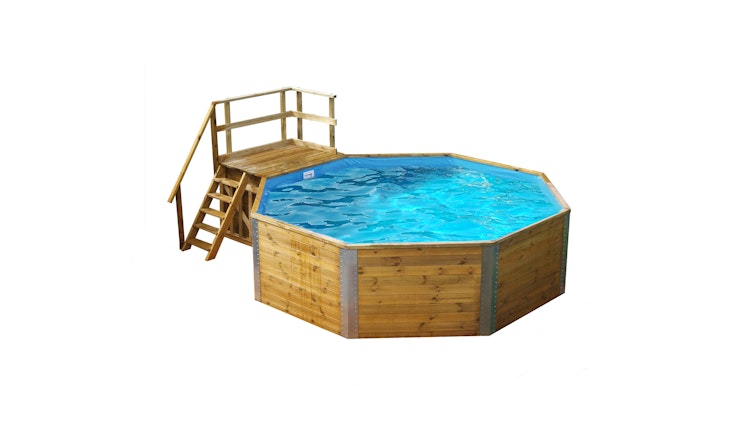 Weka Massivholzpool 593 B Gr.1, "Alles dabei" - 45 mm - 376 x 476 cm