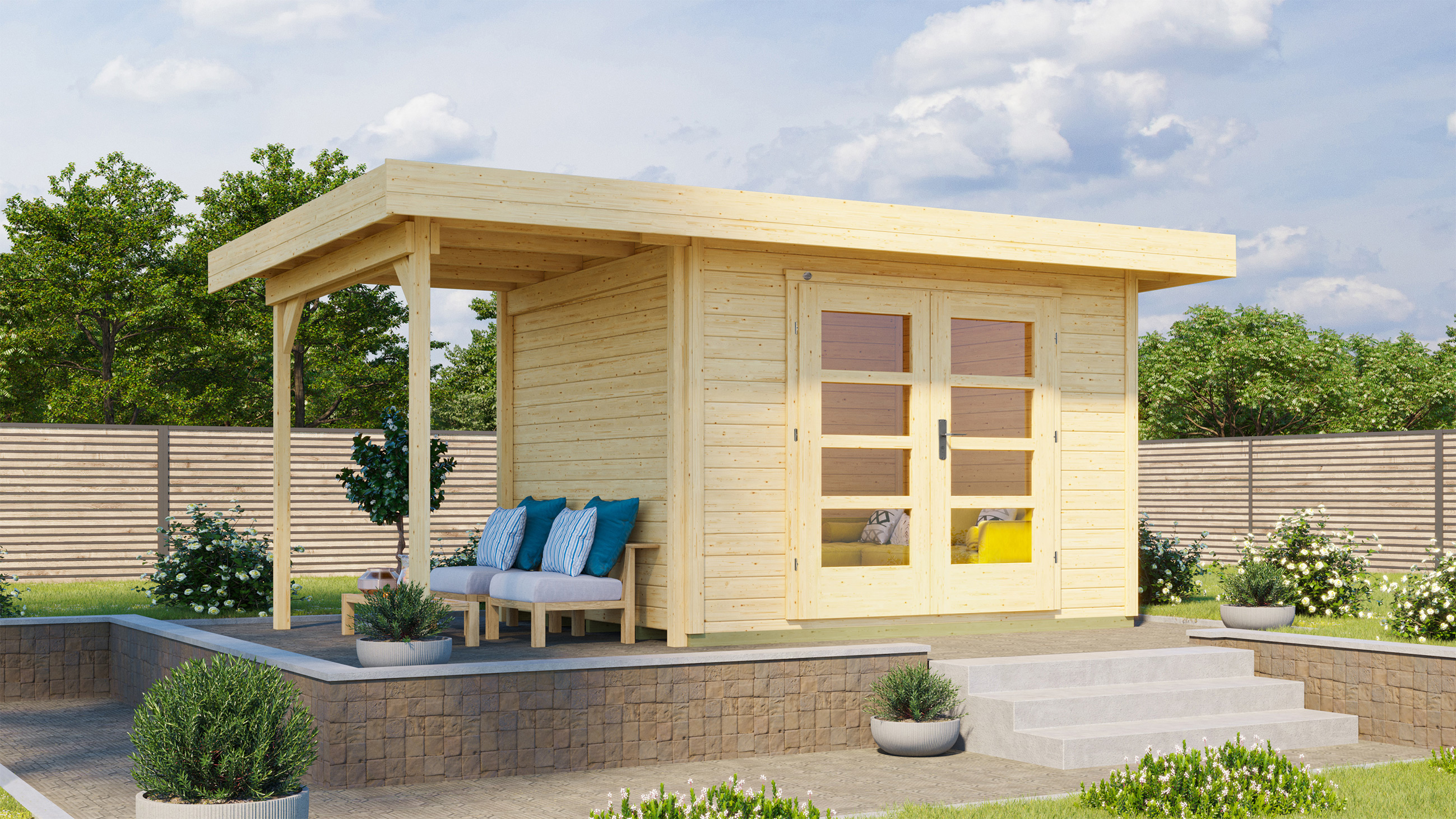 Weka 28 mm Designhaus 126 A inkl. 150 cm Anbau