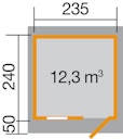Vorschaubild Weka 28 mm Gartenhaus 170 mit Vordach (50 cm)