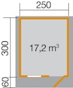 Vorschaubild Weka Gartenhaus Premium28 FT mit Vordach (20 cm) - 28 mm