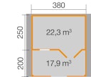 Vorschaubild Weka 28 mm Gartenhaus 111 B mit Vordach und Terrasse (200 cm)