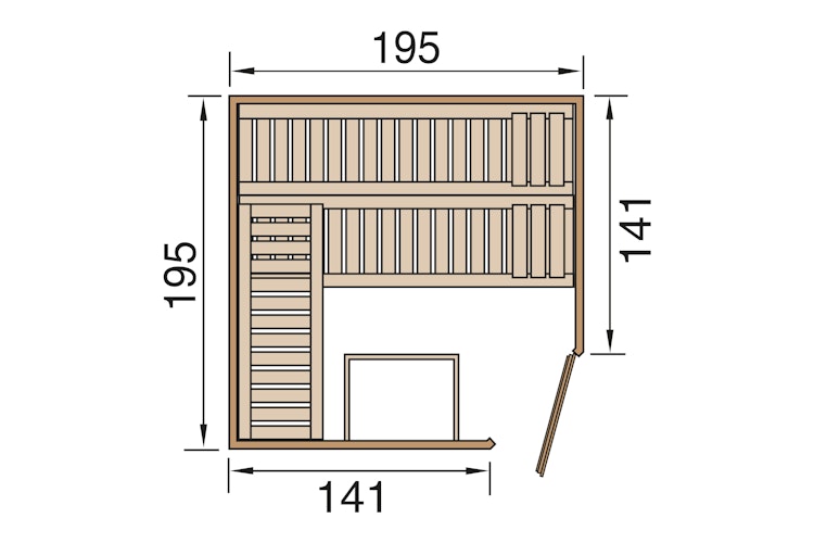 Weka Premium Massivholzsauna Turku 2 - 45 mm