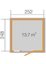 Vorschaubild Weka Schwedenhaus 410 mit extra hoher Tür - 44 mm (aufgedoppelt)