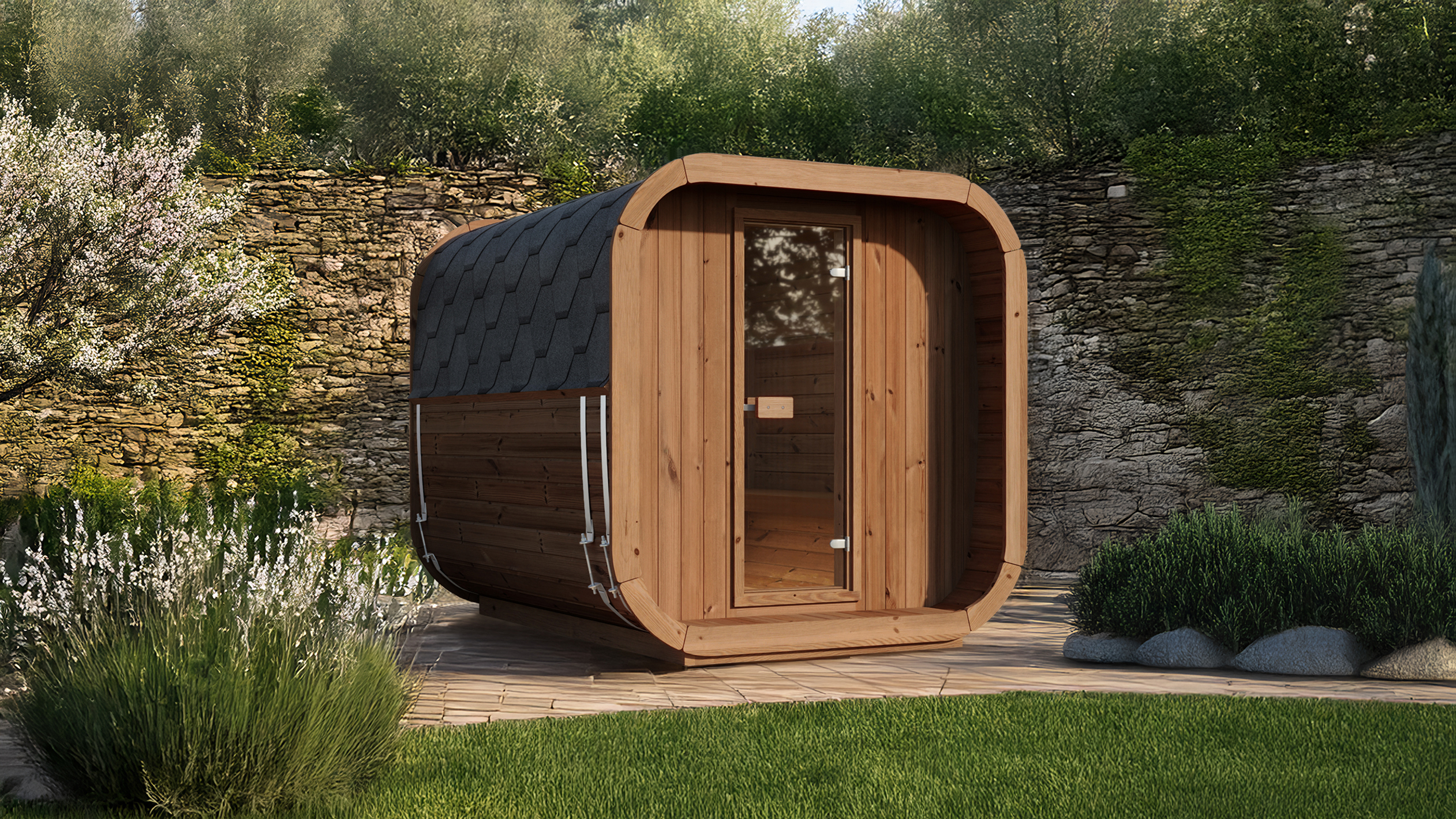 Weka Design Saunahaus Laadi 3 mit Thermoholz - 28/42 mm