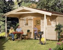 Vorschaubild Weka 45 mm Gartenhaus 135 A mit Vordach (200 cm)