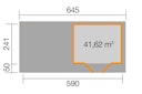 Vorschaubild Weka Designhaus 126 B+  inkl. 300 cm Anbau und extra hoher Tür - 28 mm