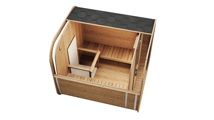 Weka Design Saunahaus Laadi 2 mit Thermoholz - 28/42 mm Weka Design Saunahaus Laadi 2 mit Thermoholz - 28/42 mm