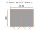 Vorschaubild Weka 20 mm Flachdachschuppen Lagerhaus 607 3