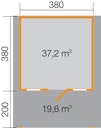 Vorschaubild Weka 45 mm Weekendhaus 138 A mit Vordach (200 cm)