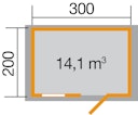 Vorschaubild Weka Gartenhaus Premium28 FT mit Vordach (20 cm) - 28 mm