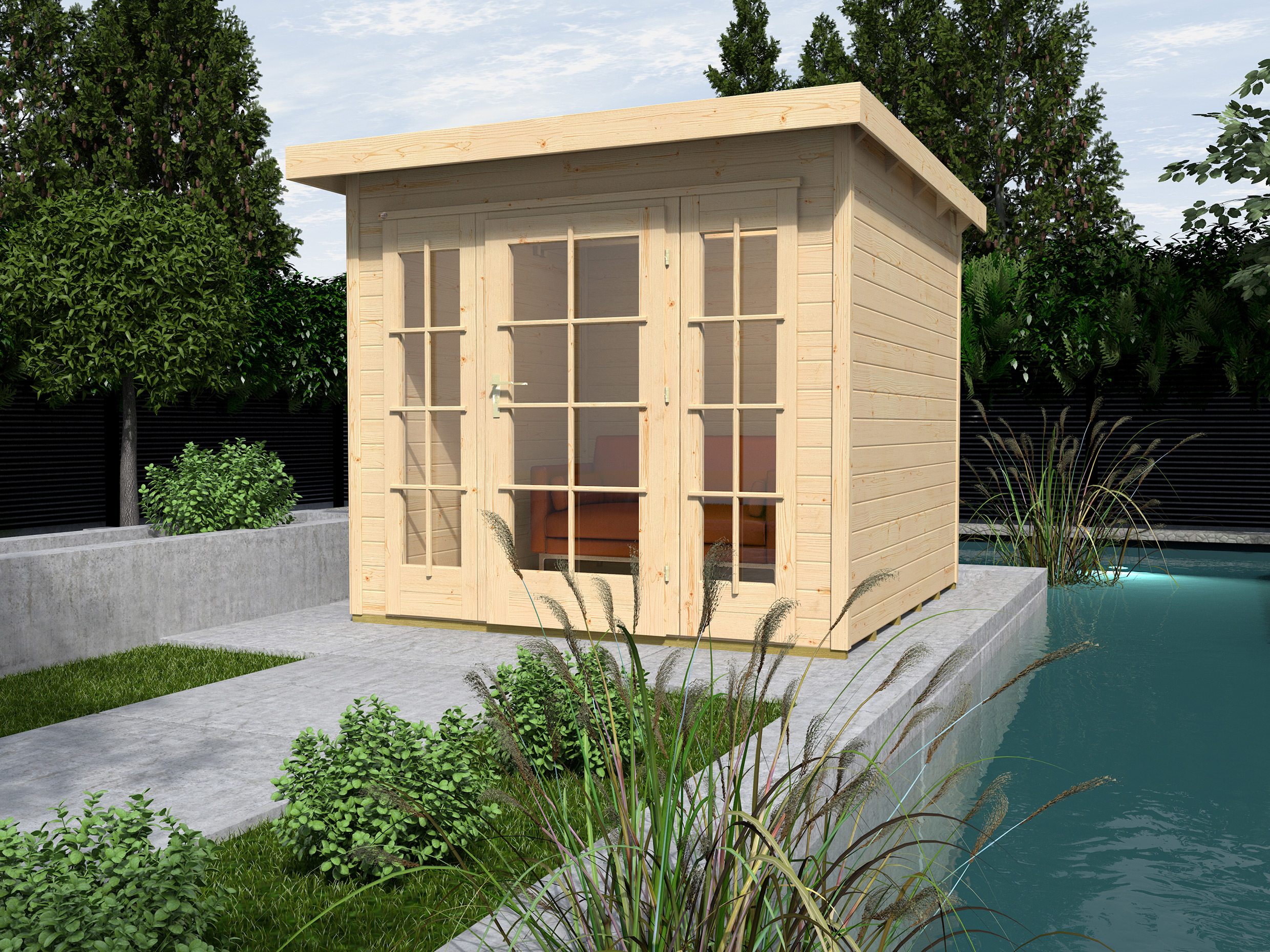 Weka Gartenhaus 172 mit Fensterfront - 21 mm