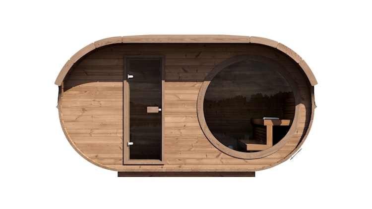 Weka Design Oval Saunahaus Keila mit Thermoholz - 28/42 mm Weka Design Oval Saunahaus Keila mit Thermoholz - 28/42 mm
