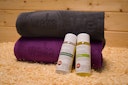 Weka Geschenkset "für Sie & Ihn" inkl. 2 Saunahandtücher, Aufguss-Konzentrate Lemon und Latschenkiefer