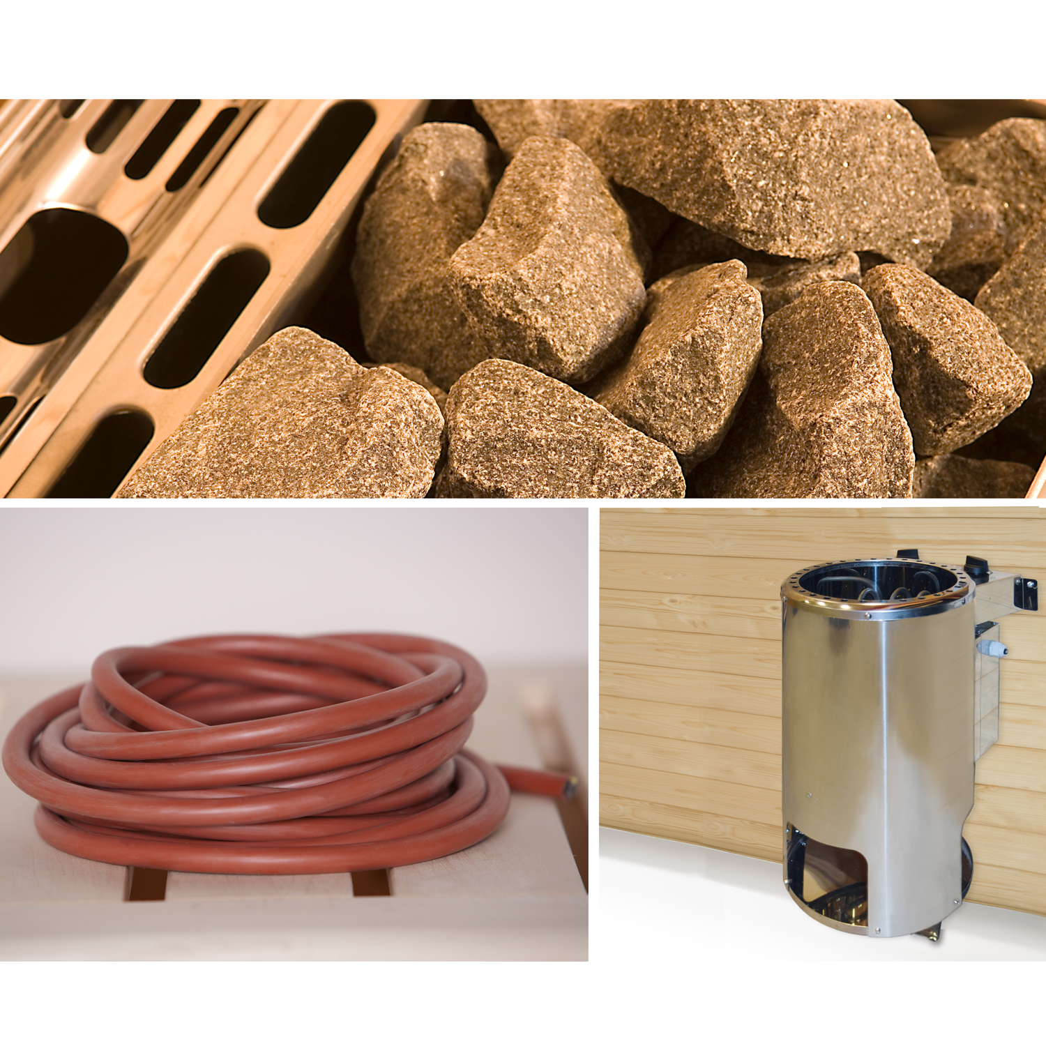 Weka Saunaofen-Set 9 inkl. 3,6 kW Kompakt Ofen rund, Saunasteine, Steuergerät