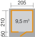 Vorschaubild Weka Gartenhaus Designhaus wekaLine 172 mit Vordach (50 cm)