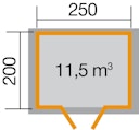 Vorschaubild Weka 28 mm Gartenhaus Premium 28 mit Vordach (20 cm)