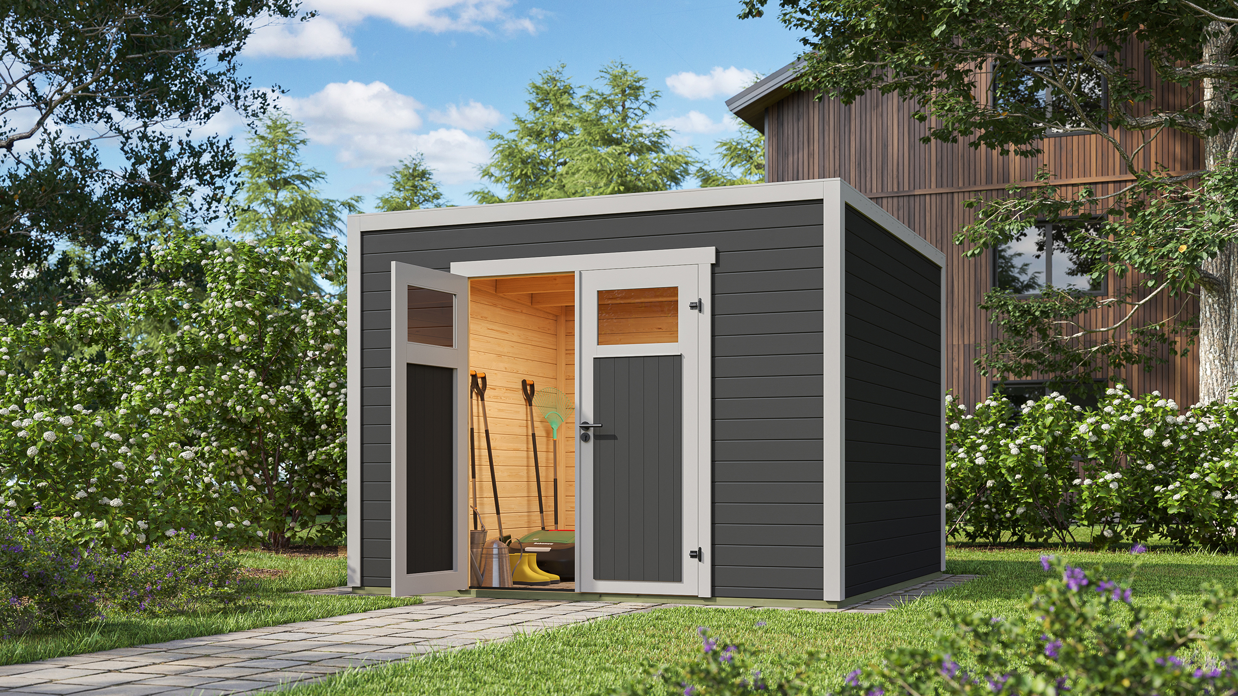 Weka Design-Gartenhaus Batu - 28 mm - Modern Storage