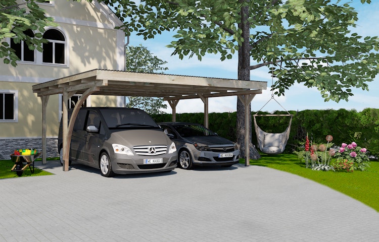 Weka Doppelcarport 616 A mit Rundbogen