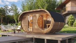 Weka Design Oval Saunahaus Keila mit Thermoholz - 28/42 mm