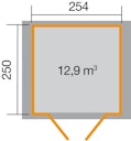 Vorschaubild Weka 19 mm Gartenhaus 316 - Doppeltür